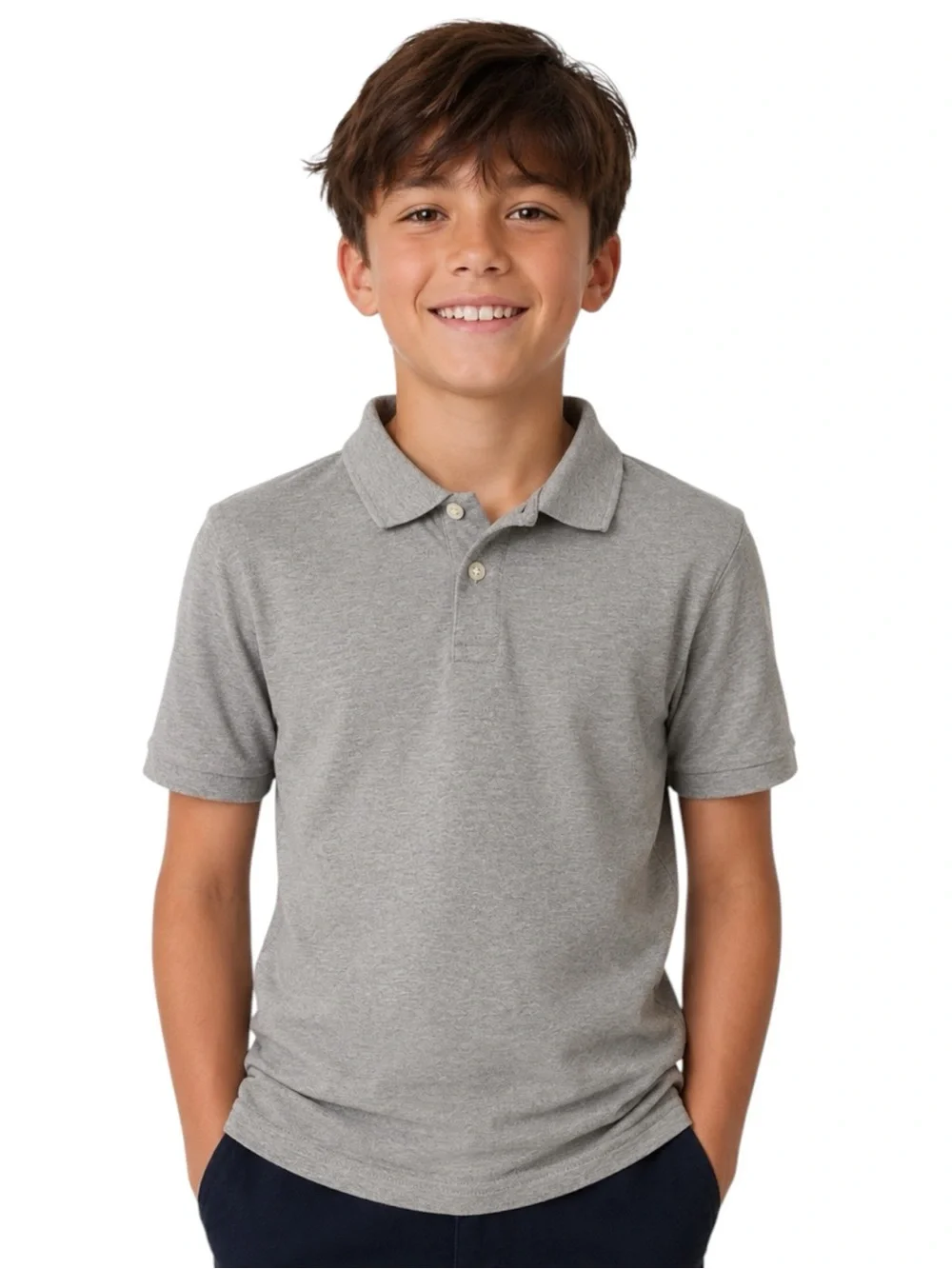 The Children’s Place Boys Gray Uniform Polo Shirt Size L